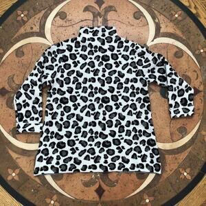 Tahari Mock Neck Leopard Print Sweater Sz M